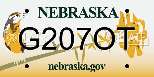 G207OT Nebraska License Plate