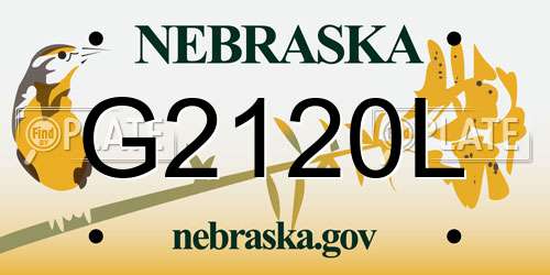 G2120L Nebraska License Plate