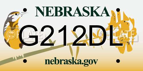 G212DL Nebraska License Plate