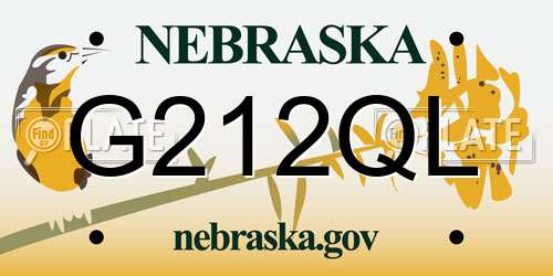 G212QL Nebraska License Plate