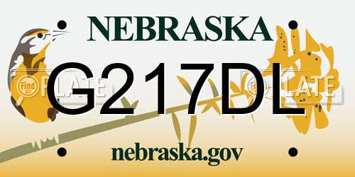 G217DL Nebraska License Plate