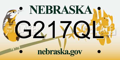 G217QL Nebraska License Plate