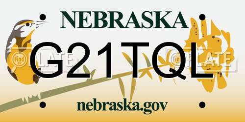 G21TQL Nebraska License Plate