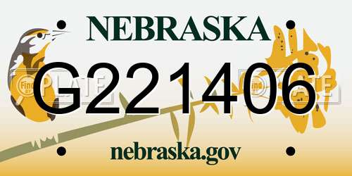 G221406 Nebraska License Plate