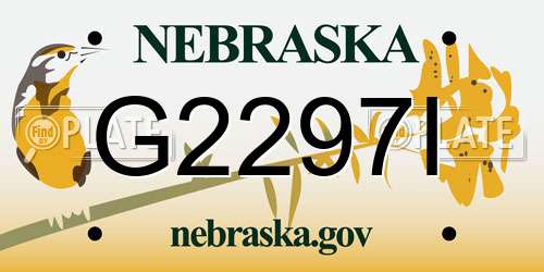 G2297I Nebraska License Plate