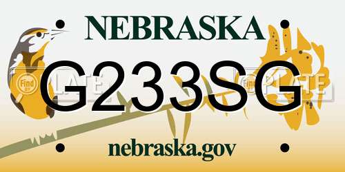 G233SG Nebraska License Plate