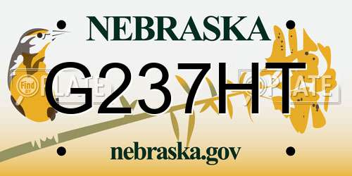 G237HT Nebraska License Plate
