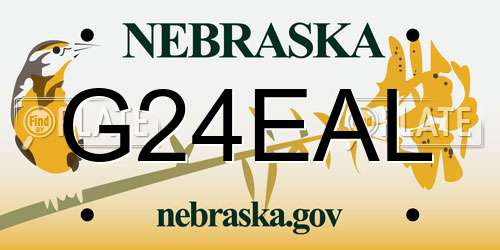 G24EAL Nebraska License Plate
