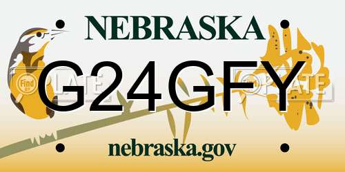 G24GFY Nebraska License Plate