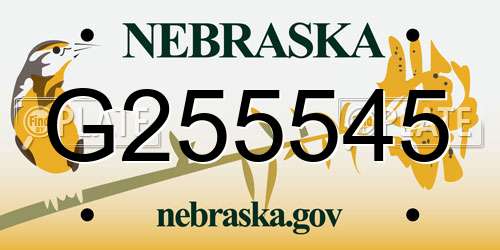 G255545 Nebraska License Plate