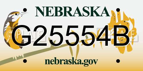 G25554B Nebraska License Plate