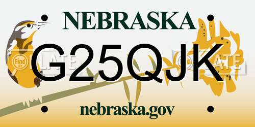G25QJK Nebraska License Plate