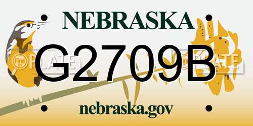 G2709B Nebraska License Plate