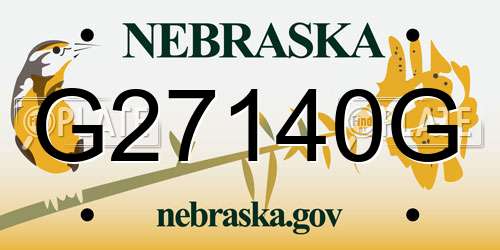 G27140G Nebraska License Plate