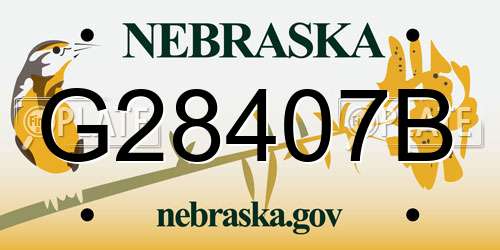 G28407B Nebraska License Plate