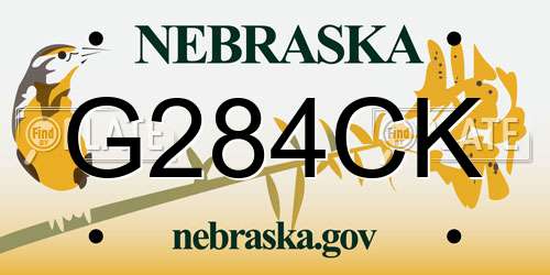 G284CK Nebraska License Plate