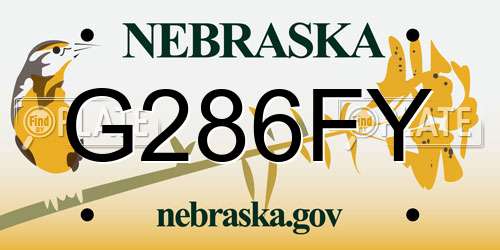 G286FY Nebraska License Plate