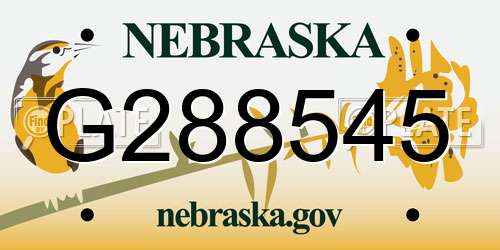 G288545 Nebraska License Plate