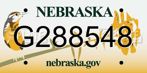 G288548 Nebraska License Plate