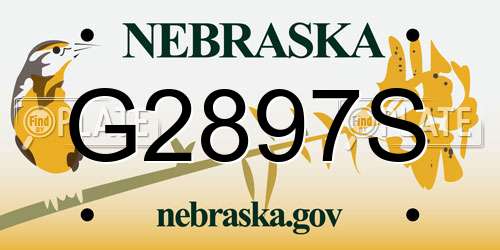 G2897S Nebraska License Plate