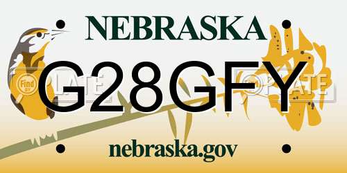 G28GFY Nebraska License Plate