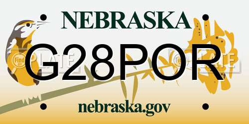 G28POR Nebraska License Plate