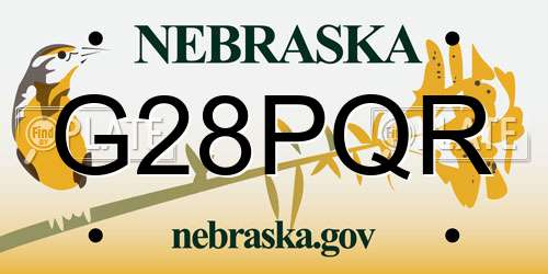 G28PQR Nebraska License Plate
