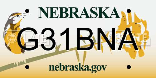 G31BNA Nebraska License Plate