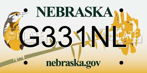 G331NL Nebraska License Plate