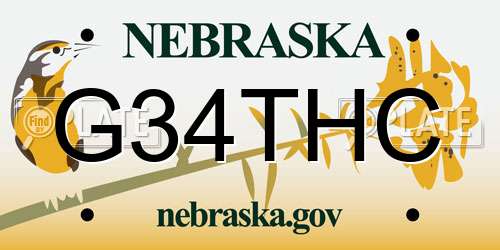 G34THC Nebraska License Plate