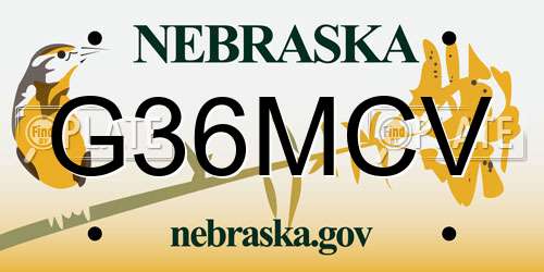 G36MCV Nebraska License Plate