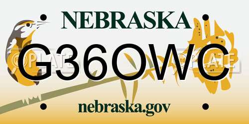 G36OWC Nebraska License Plate