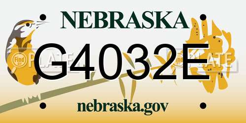 G4032E Nebraska License Plate