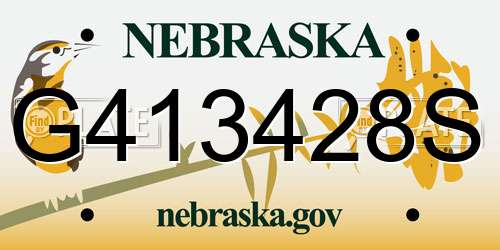 G413428S Nebraska License Plate
