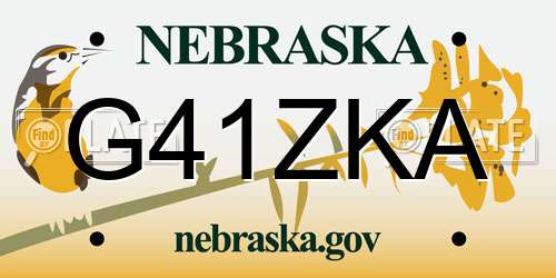 G41ZKA Nebraska License Plate