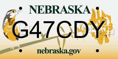 G47CDY Nebraska License Plate