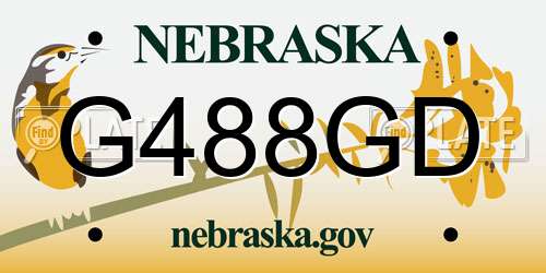G488GD Nebraska License Plate