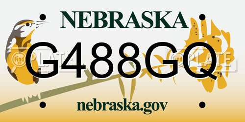 G488GQ Nebraska License Plate