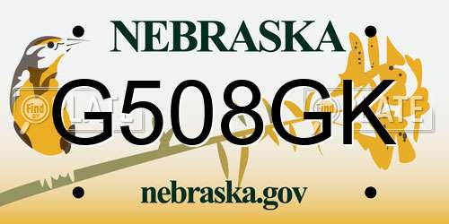 G508GK Nebraska License Plate