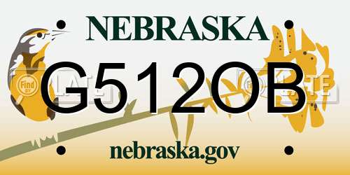G512OB Nebraska License Plate