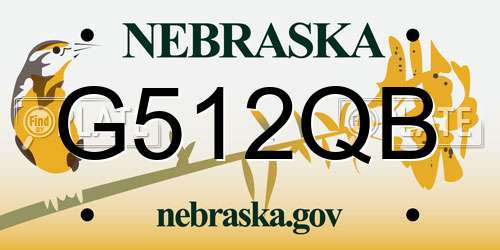 G512QB Nebraska License Plate