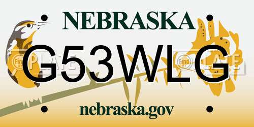 G53WLG Nebraska License Plate