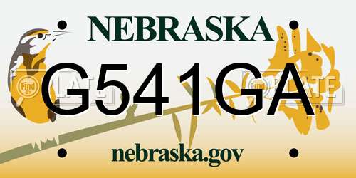 G541GA Nebraska License Plate