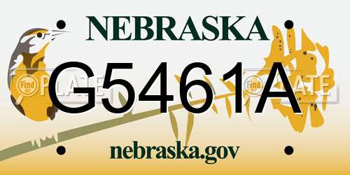 G5461A Nebraska License Plate