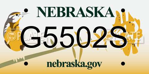 G5502S Nebraska License Plate