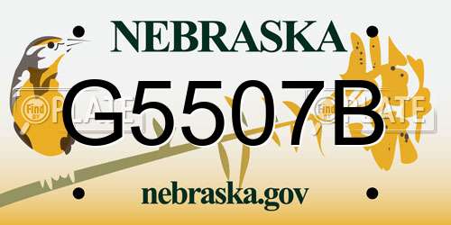G5507B Nebraska License Plate