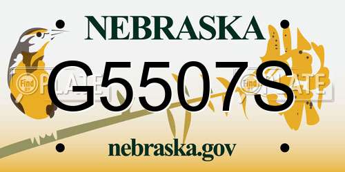 G5507S Nebraska License Plate