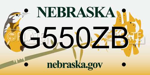 G550ZB Nebraska License Plate