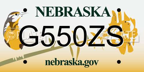 G550ZS Nebraska License Plate