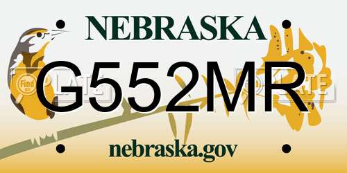 G552MR Nebraska License Plate